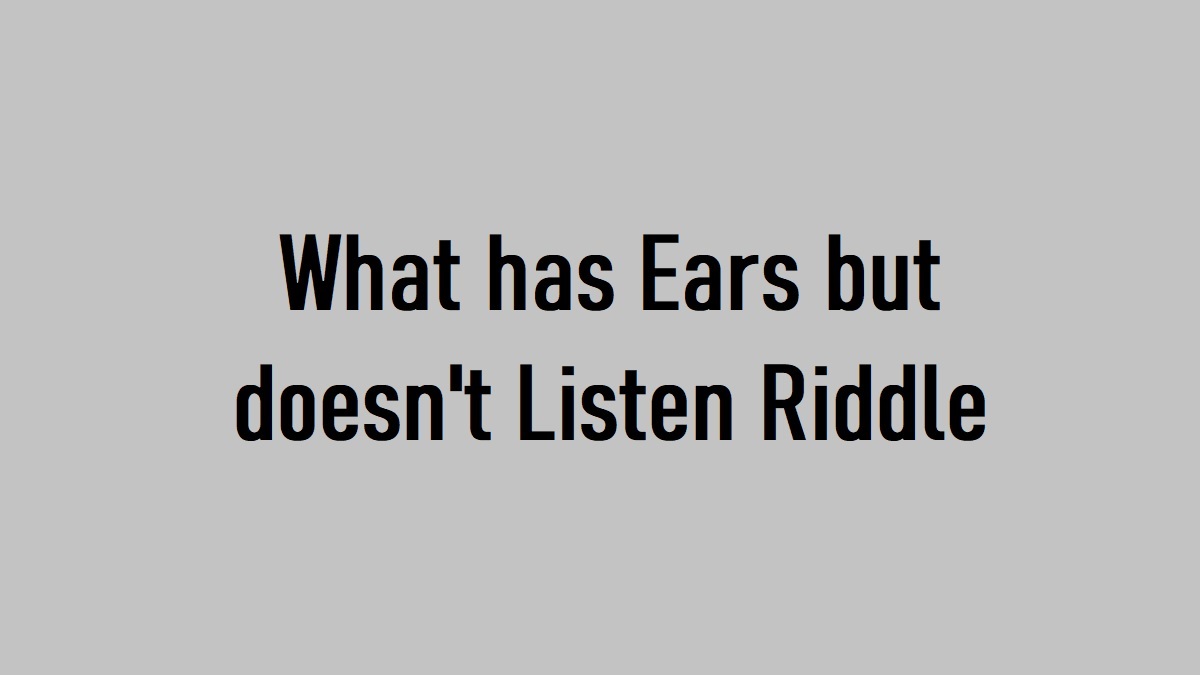 What Has Ears But Doesn’t Listen?